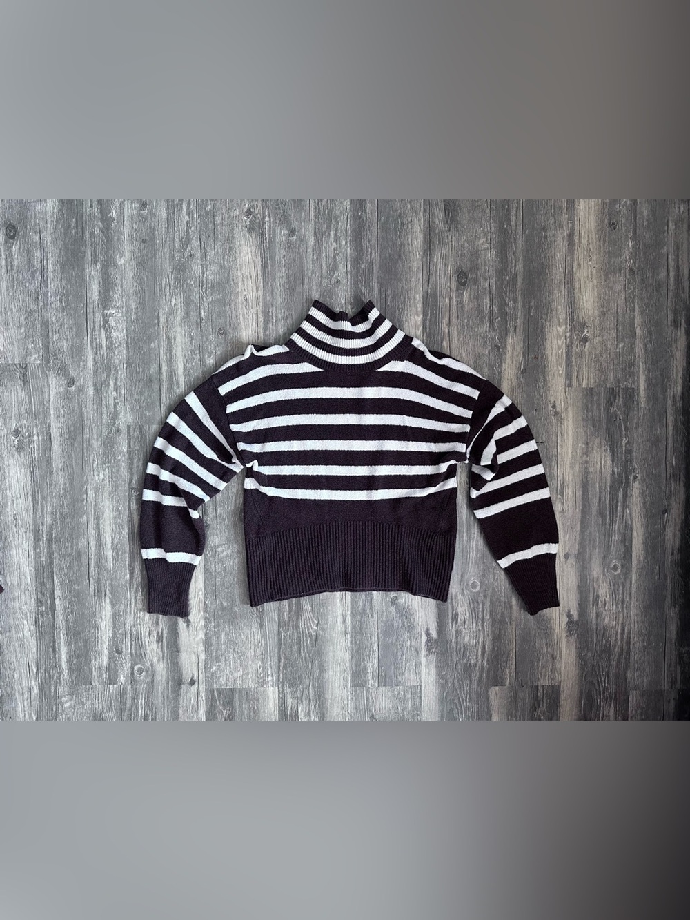 A New Day Striped Cowl Neck Sweater Women’s Size X-Small Brown & White